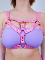 Lolliwrapsx_alex_chest_harness_candy_pink_faux_vegan_leather_1
