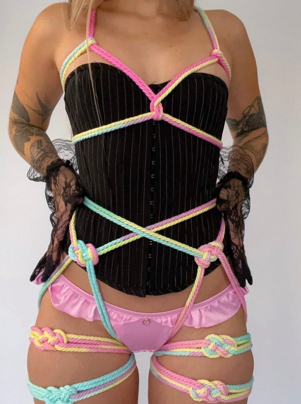 PASTEL RAINBOW SILK BAMBOO SHIBARI ROPE - 26.2ft/8m - Lolli Wraps