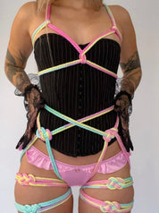 PASTEL RAINBOW SILK BAMBOO SHIBARI ROPE - 26.2ft/8m - Lolli Wraps